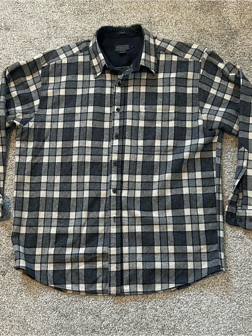 Vintage Pendleton The Lodge Shirt Mens XL 100% Virgin Wool Plaid Flannel